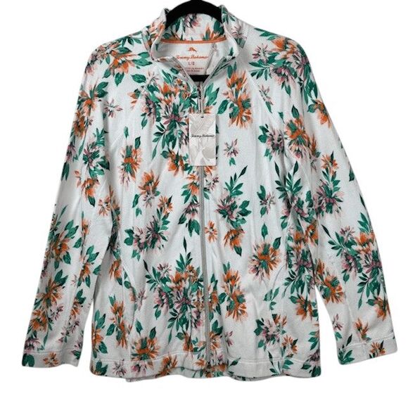 NWT Tommy Bahama Aruba Joyful Bloom Floral Lightweight Zip Up Jacket Size Large - Picture 2 of 14
